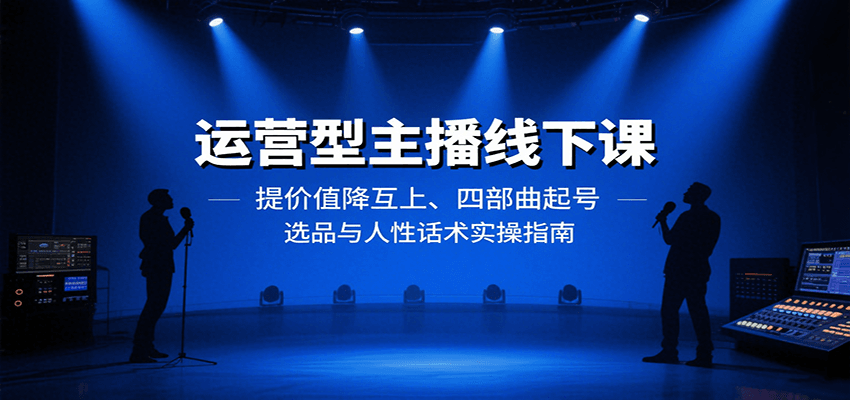 运营型主播线下课：提价值降互上、四部曲起号、选品与人性话术实操指南-易网赚