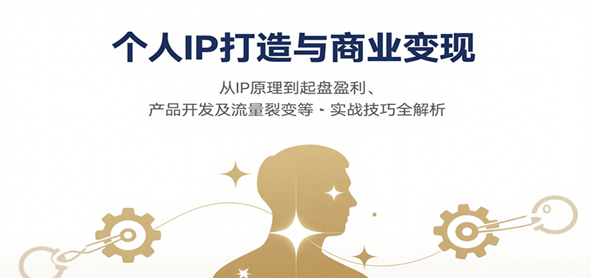 个人IP打造与商业变现，从IP原理到起盘盈利、产品开发及流量裂变等实战技巧全解析-易网赚
