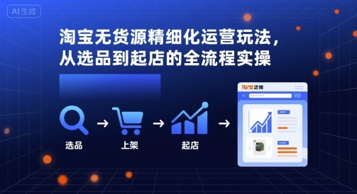 淘宝无货源精细化运营玩法，从选品到起店的全流程实操-易网赚