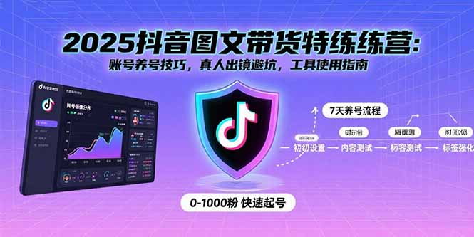 2025抖音图文带货特练营：账号养号技巧，真人出镜避坑，工具使用指南-易网赚