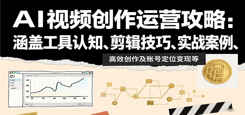 AI视频创作运营攻略：涵盖工具认知、剪辑技巧、实战案例、高效创作及账号定位变现等-易网赚