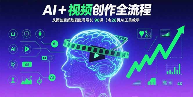 AI+短视频创作全流程：从创意策划到账号增长，96节课(含26项AI工具教学-易网赚