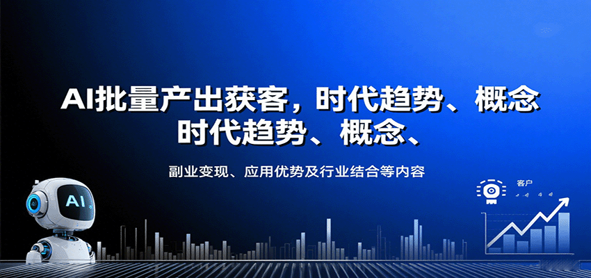AI批量产出获客，时代趋势、概念、副业变现、应用优势及行业结合等内容-易网赚