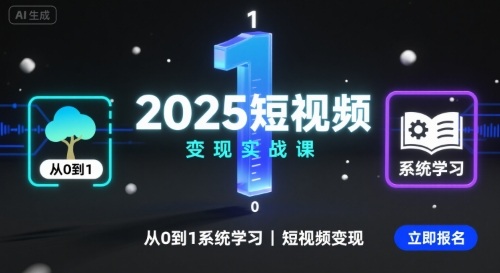 2025短视频变现实战课，从0到1系统学习短视频变现-易网赚