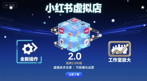 小红书虚拟店矩阵2.0，全新操作，超强技术，可工作室放大-易网赚