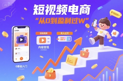 短视频电商：短视频变现从0到盈利过W-易网赚