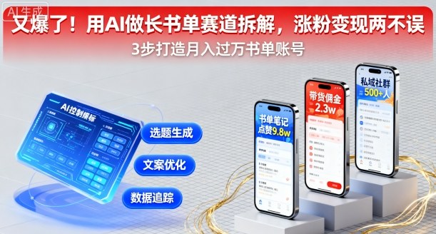 又爆了！用AI做长书单赛道拆解，涨粉变现两不误-易网赚