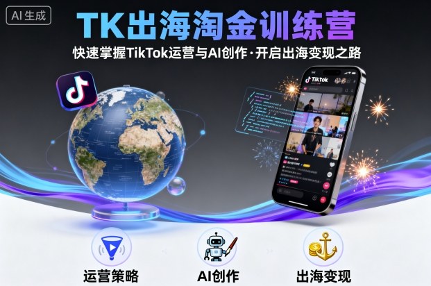 TK出海淘金训练营，助你快速掌握TikTok运营与AI创作，开启出海变现之路-易网赚