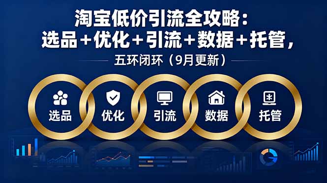 淘宝低价引流全攻略：选品＋优化＋引流＋数据＋托管，五环闭环(9月更新-易网赚