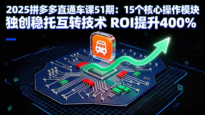 2025拼多多直通车课51期：15个核心操作模块 独创稳托互转技术 ROI提升400%-易网赚