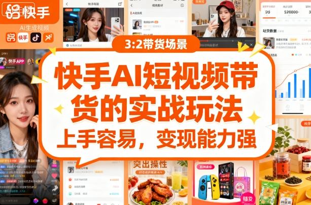 快手ai短视频带货的实战玩法，上手容易，变现能力强-易网赚