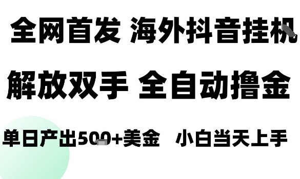 海外抖音无人直播，单日产出1.5k+，长期稳定，新手可玩，无脑操作【揭秘】-易网赚