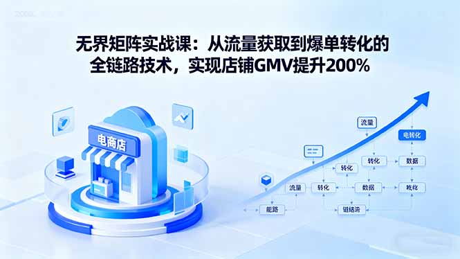 无界矩阵实战课：从流量获取到爆单转化的全链路技术，实现店铺GMV提升200%-易网赚