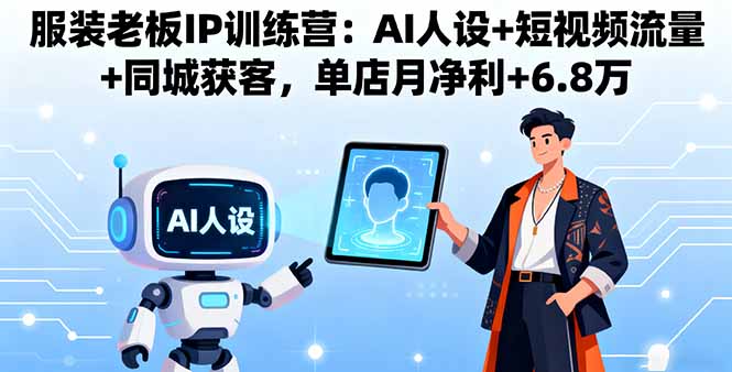 服装老板IP训练营：AI人设+短视频流量+同城获客，单店月净利+6.8万-易网赚