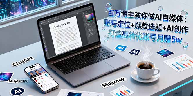 百万博主教你做AI自媒体：账号定位+爆款选题+AI创作 打造高转化账号月赚5w-易网赚
