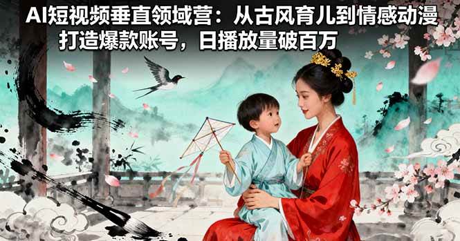 （16195期）AI短视频垂直领域营：从古风育儿到情感动漫，打造爆款账号,日播放量破百万-易网赚