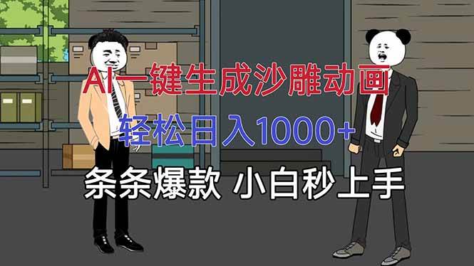 （16191期）AI一键生成沙雕动画，轻松日入1000+，条条爆款，小白秒上手-易网赚