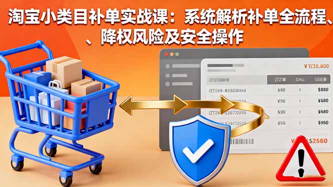 淘宝小类目补单实战课：系统解析补单全流程、降权风险及安全操作-易网赚