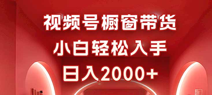 视频号橱窗带货，小白轻松入手，日入2000+-易网赚