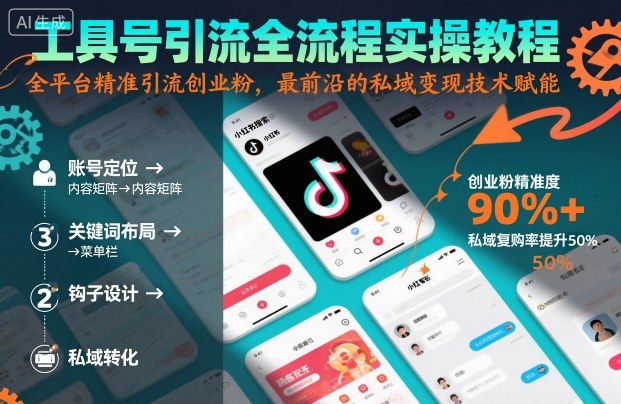工具号引流全流程保姆级实操教程，全平台精准引流创业粉，最前沿的私域变现技术赋能-易网赚