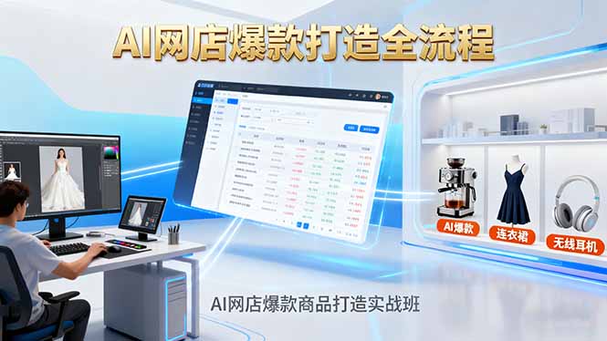 AI网店爆款商品打造实战班：AI技术实现商品图智能处理，快速搭建AI网店-易网赚