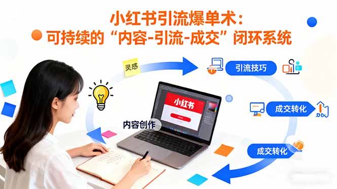 小红书引流爆单术:构建一套低成本 可持续的“内容-引流-成交”闭环系统-易网赚
