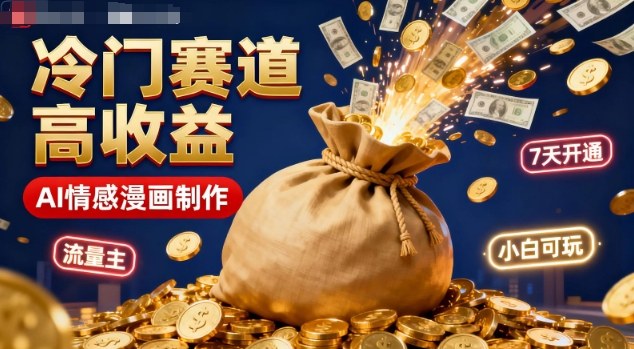 公众号冷门赛道,用AI做情感漫画,7天开通流量主,操作简单,小白可玩-易网赚