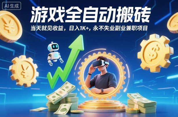 游戏全自动搬砖,当天就见收益,日入1K+,永不失业副业兼职项目【揭秘】-易网赚