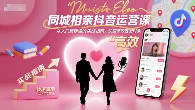 同城相亲抖音运营课，从入门到精通的实战指南，快速高效匹配对象-易网赚