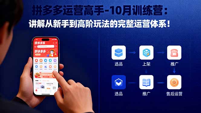 拼多多运营高手-10月训练营：讲解从新手到高阶玩法的完整运营体系！-易网赚