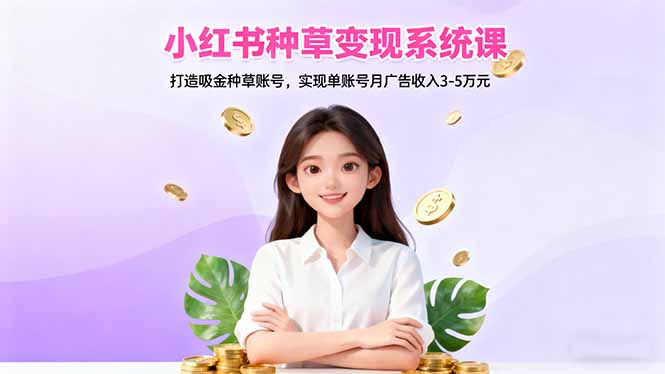 小红书种草变现系统课:打造吸金种草账号,实现单账号月广告收入3-5万元-易网赚