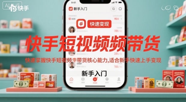 快手短视频带货，快速掌握快手短视频带货核心能力，适合新手快速上手变现-易网赚