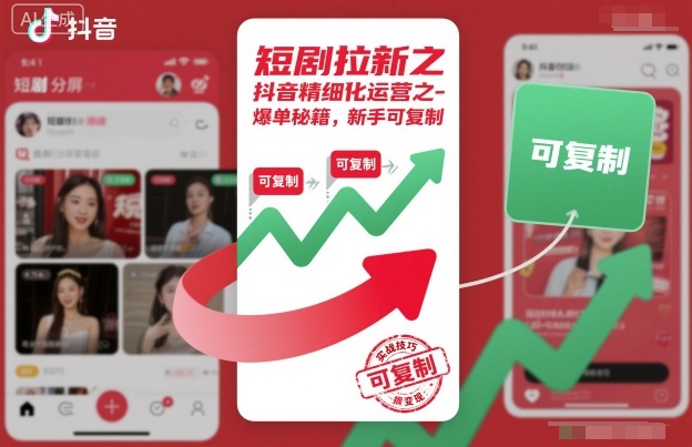 短剧拉新之抖音精细化运营之爆单秘籍，新手可复制-易网赚