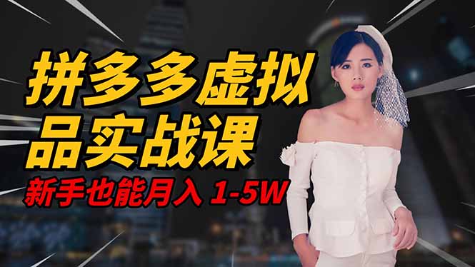 2025 拼多多虚拟品系统实战课，轻资产项目，可矩阵开工作室，新手也能…-易网赚