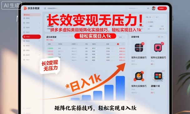 长效变现无压力！拼多多虚拟类目矩阵化实操技巧，轻松实现日入1k【揭秘】-易网赚