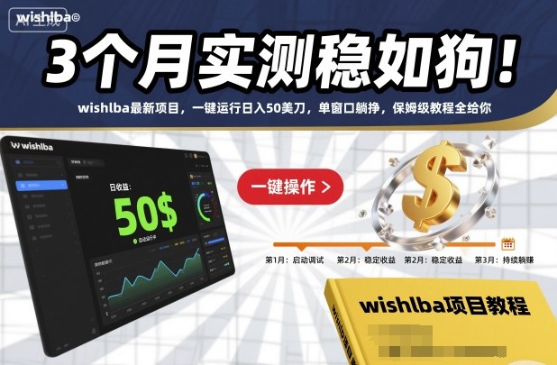 3个月实测稳如狗！wishlba最新项目，一键运行日入50美刀，单窗口躺挣，保姆级教程全给你【揭秘】-易网赚