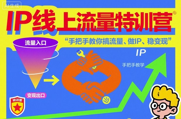 IP线上流量特训营，手把手教你搞流量、做IP、稳变现-易网赚