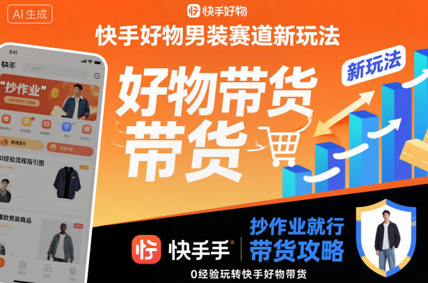 快手好物男装赛道新玩法，抄作业就行，0经验玩转快手好物带货-易网赚