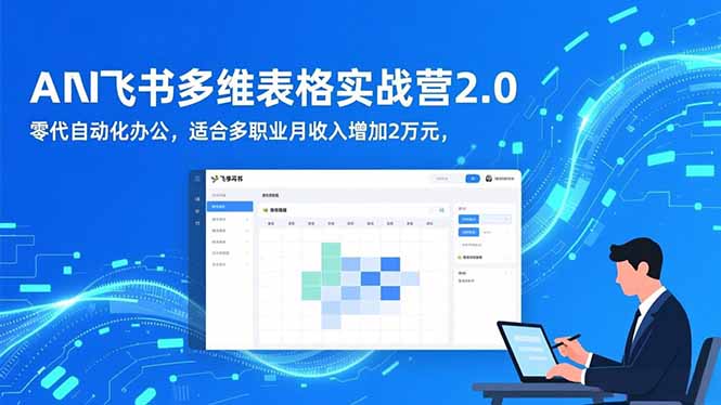 AI+飞书多维表格实战营2.0：零代码自动化办公，适合多职业月收入增加2万元-易网赚