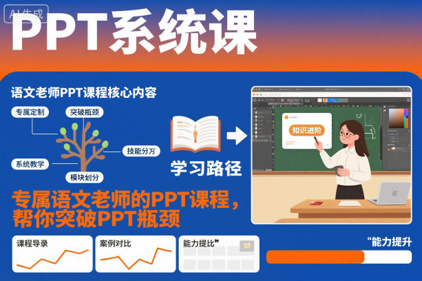 PPT系统课，专属语文老师的PPT课程，帮你突破PPT瓶颈-易网赚