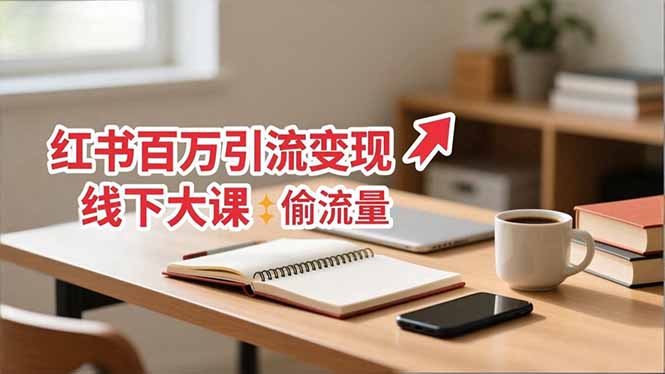 小红书百万引流变现-11月线下大课：分享从0到百万引流路径，手把手教偷流量、拿结果-易网赚