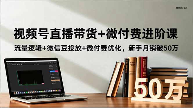 视频号直播带货+微付费进阶课：流量逻辑+微信豆投放+微付费优化，新手月销破50万-易网赚