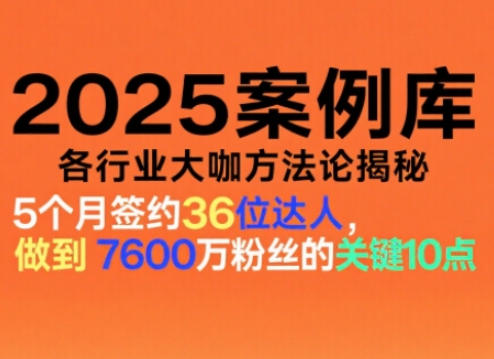 2025案例库，收录各行业大咖的方法论，各行业大咖方法论揭秘-易网赚