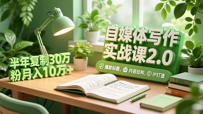 自媒体写作实战课2.0，爆款标题、内容结构、IP打造，半年复制30万粉月入10万+-易网赚
