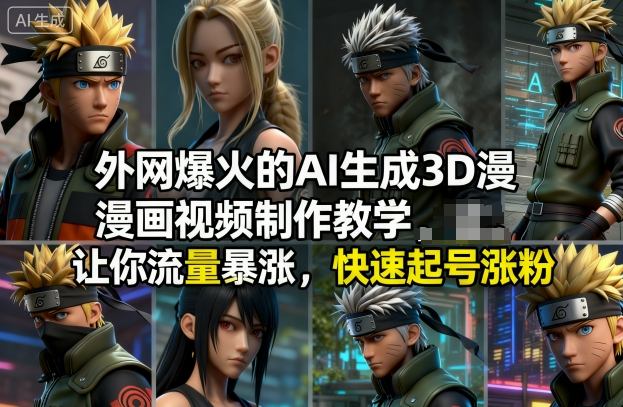 外网爆火的AI生成3D漫画视频制作教学，让你流量暴涨，快速起号涨粉！-易网赚