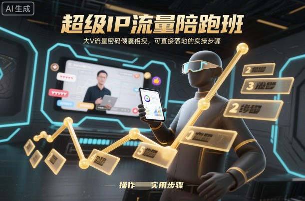 超级IP流量陪跑班，大V流量密码倾囊相授，可直接落地的实操步骤-易网赚