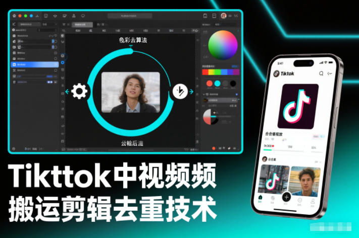 Tiktok中视频纯搬运剪辑去重技术，外来技术，自行测试-易网赚