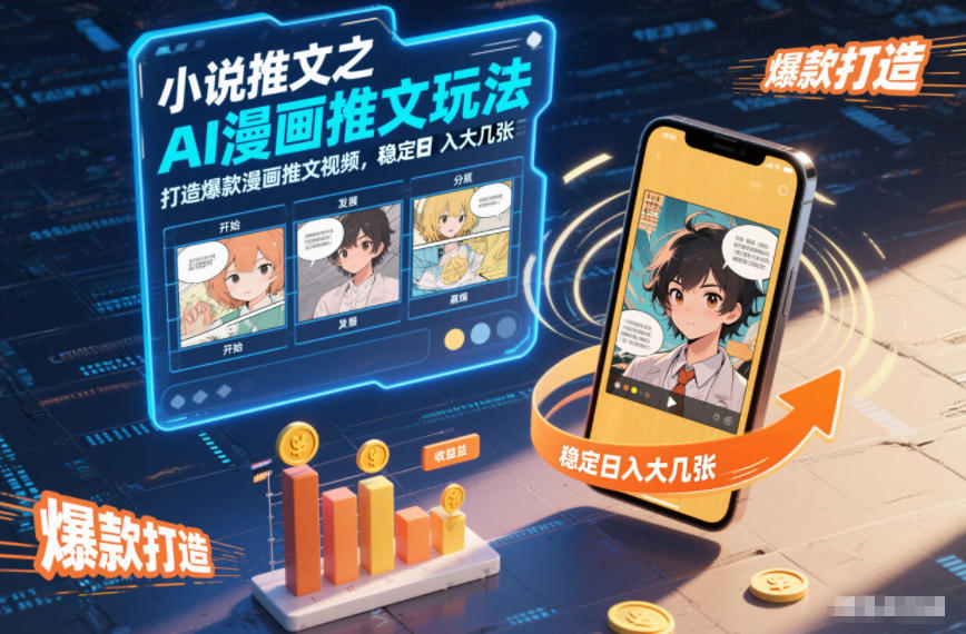 小说推文之AI漫画推文玩法，打造爆款漫画推文视频，稳定日入大几张-易网赚