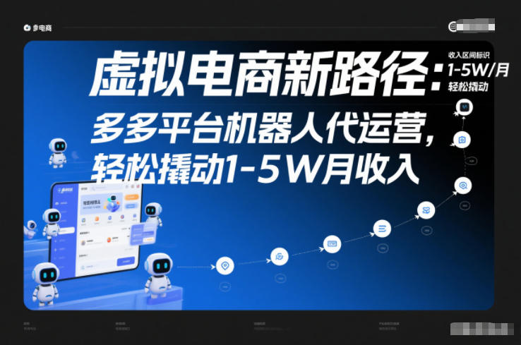 虚拟电商新路径：多多平台机器人代运营，轻松撬动1-5W月收入【揭秘】-易网赚