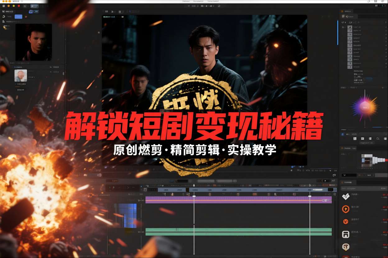 短剧拉新之原创燃剪精简剪辑实操课，解锁短剧变现秘籍-易网赚